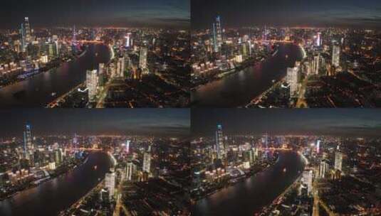 黄浦江环绕夜景延时高清在线视频素材下载