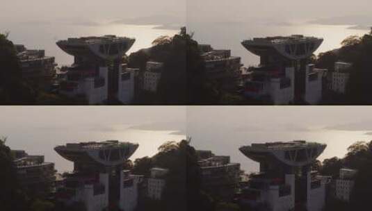 香港太平山顶观景台航拍高清在线视频素材下载