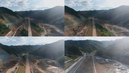高速公路建设视频山区高速公路建设工地高清在线视频素材下载