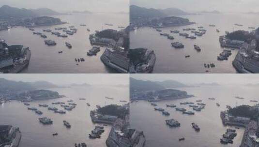 中国浙江台州渔船与港口高清在线视频素材下载