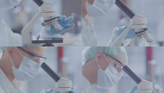 医生使用显微镜进行生物检测高清在线视频素材下载