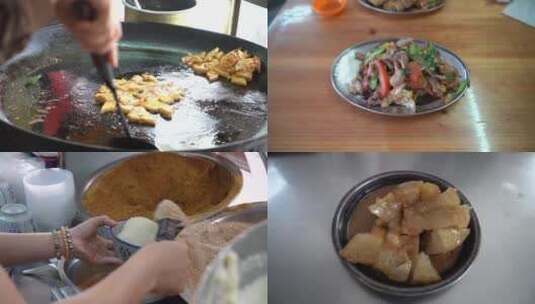 汕头 美食 蚝烙鲎粿糖葱薄饼水粿糕粿豆花高清在线视频素材下载