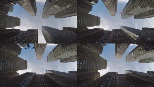 纽约华尔街城市高楼仰拍高清在线视频素材下载