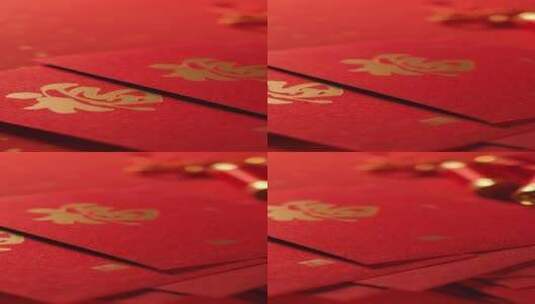 新年装饰用品福字红包高清在线视频素材下载