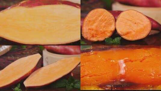 西瓜红蜜薯高清在线视频素材下载