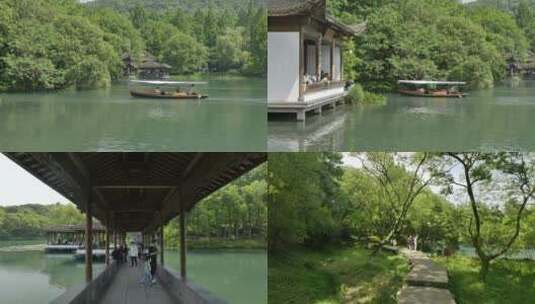 杭州西湖浴鹘湾自然风景高清在线视频素材下载