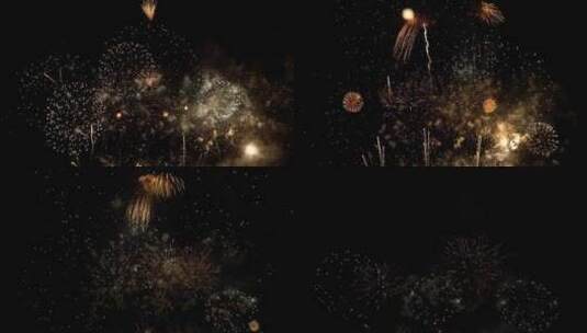 闪烁的烟花爆炸4K夜空夜景夜色烟花爆竹高清在线视频素材下载