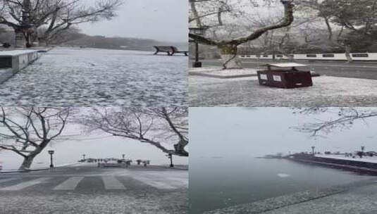 西湖雪景高清在线视频素材下载