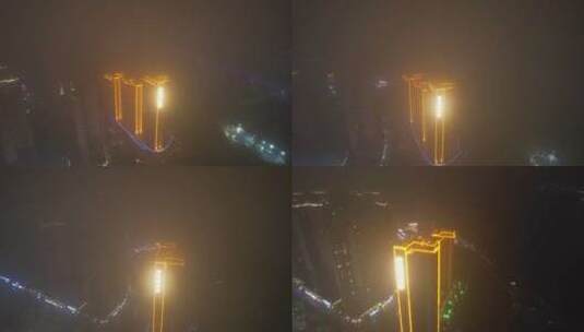 湛江雾天夜景片段高清在线视频素材下载