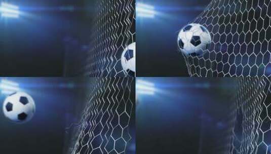 足球冲破球门网 世界杯进球4K高清在线视频素材下载