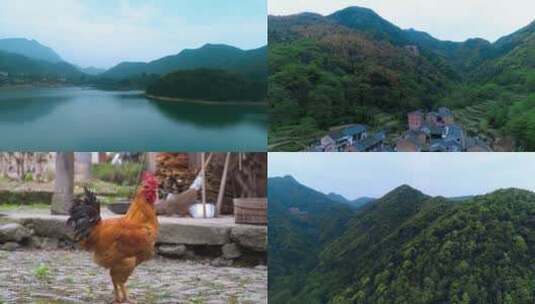 航拍原生态山间小山村高清在线视频素材下载