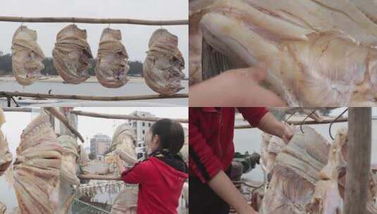 4kl1广东雷州晾晒海产品4高清在线视频素材下载