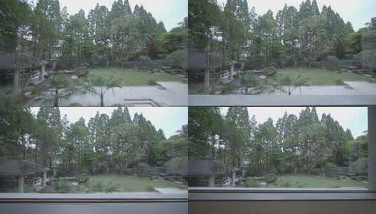 别墅窗外的私家花园高清在线视频素材下载