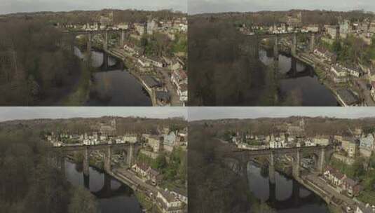 无人驾驶飞机拍摄桥梁高架桥和渡槽高清在线视频素材下载