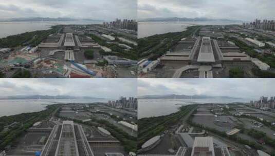 深圳湾口岸航拍-4K高清在线视频素材下载