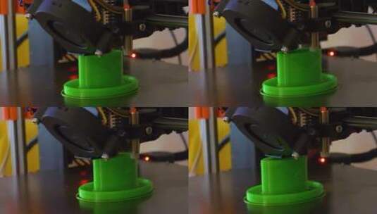 使用绿色材料进行3D打印机打印高清在线视频素材下载