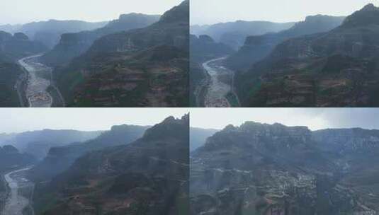 4K航拍​河南安阳林州太行大峡谷高清在线视频素材下载