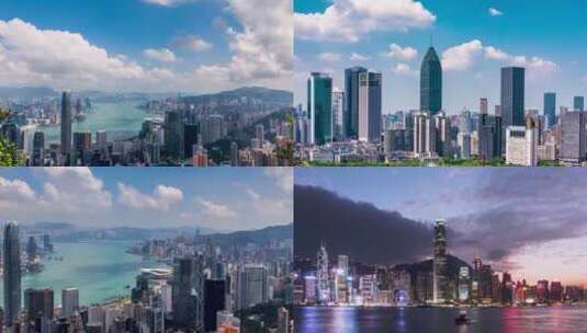 中国香港航拍延时风景旅游高清在线视频素材下载