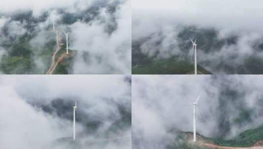 【风能发电合集】清洁能源风力设施发电航拍高清在线视频素材下载
