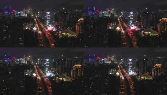 深圳夜景深南大道周边夜景高清在线视频素材下载