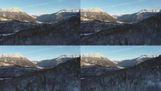 法国阿尔卑斯山的雪谷高清在线视频素材下载