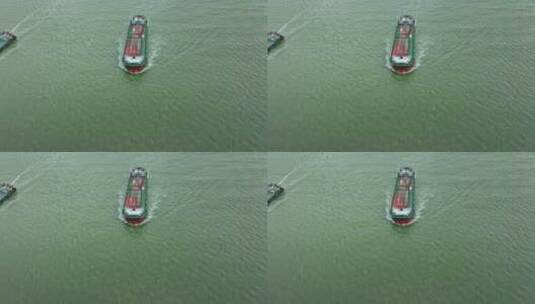 4k珠海轮船 船 集装箱货轮 海上航行高清在线视频素材下载