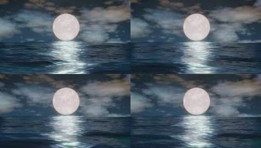 海上月圆高清在线视频素材下载