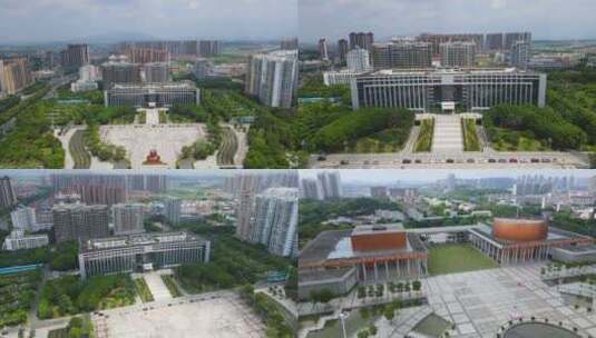 广西玉林市政府航拍博物馆城市地标高清在线视频素材下载