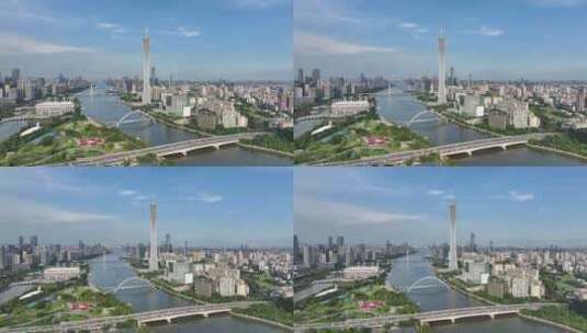 中国广东省广州市天河区CBD中轴线高清在线视频素材下载