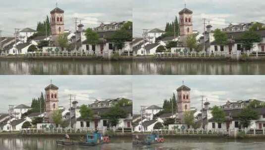 小桥 小桥流水 古镇 河流 上海 古建筑高清在线视频素材下载