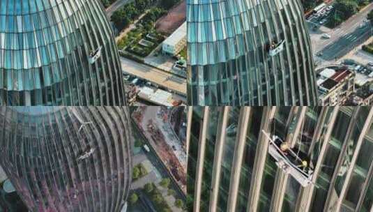 广州琶洲新CBD互联网摩天大楼航拍4K视频高清在线视频素材下载