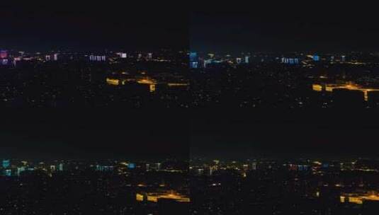 湖北武汉城市夜景灯光航拍移动延时高清在线视频素材下载