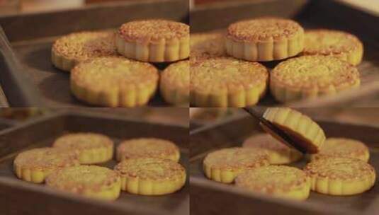 节日传统过节中秋团圆月饼实拍高清在线视频素材下载