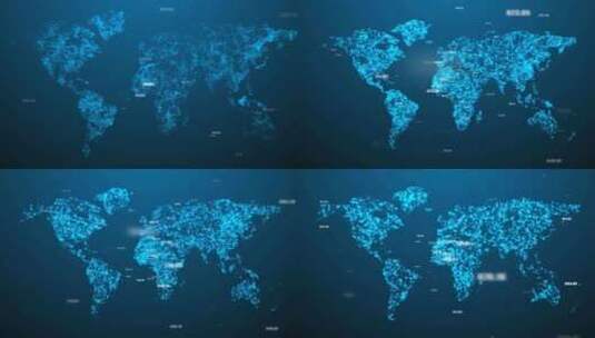 世界地图和信息数据化高清在线视频素材下载