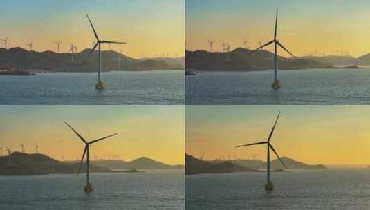 海上风电 新能源 风力发电 风车 环保高清在线视频素材下载