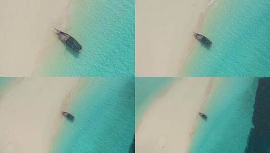 美丽的白色海滩浪花海浪航拍高清在线视频素材下载