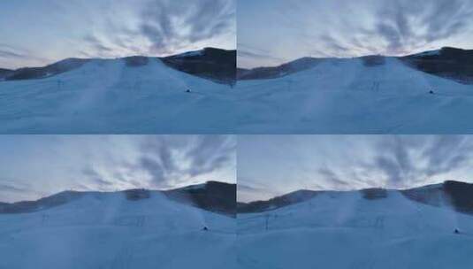 滑雪场人工造雪场景高清在线视频素材下载