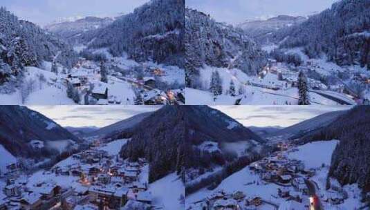 静谧的山谷雪景高清在线视频素材下载