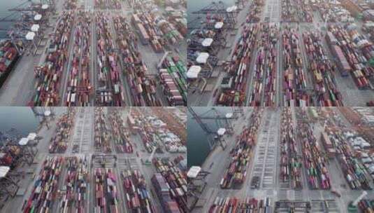深圳盐田港港口货轮集装箱航海航拍高清在线视频素材下载