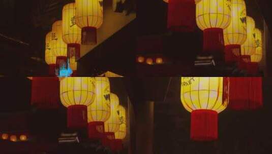 春节氛围街头灯笼挂饰4K实拍高清在线视频素材下载