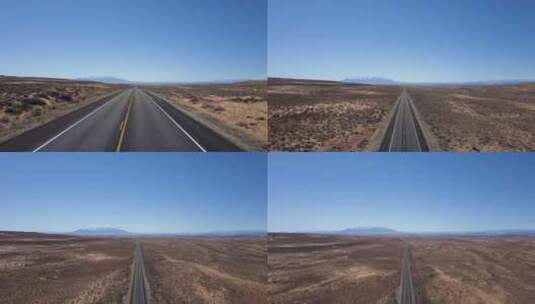 荒漠沙漠荒野公路天地线地平线高清在线视频素材下载