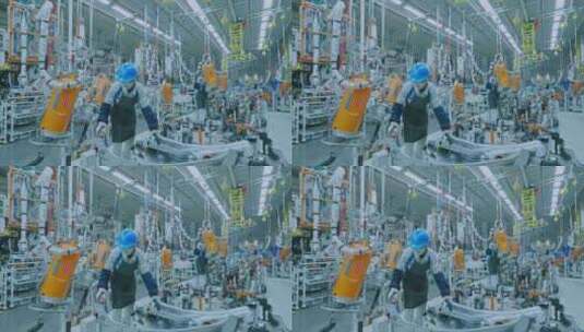 汽车工业工厂车间制造加工自动化高清在线视频素材下载