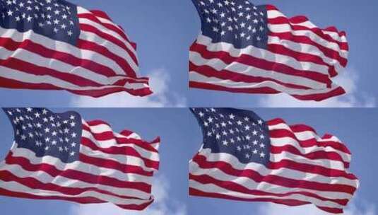 美国快速挥舞旗帜高清在线视频素材下载