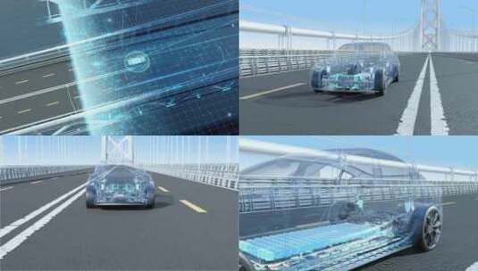 智能科技无人行驶汽车高清在线视频素材下载