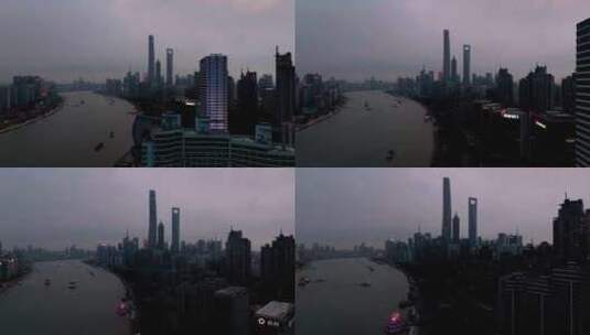 4K航拍上海城市唯美风光高清在线视频素材下载