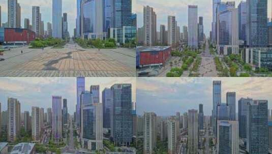 中国湖南省金融中心航拍高清在线视频素材下载