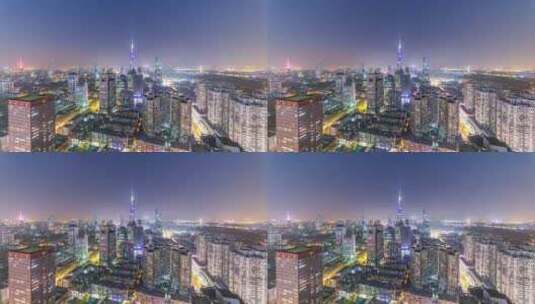 中国南京市夜间的时间流逝高清在线视频素材下载
