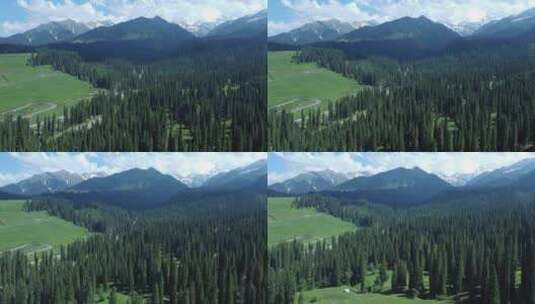 4k风景航拍新疆伊犁库尔德宁空镜头2高清在线视频素材下载