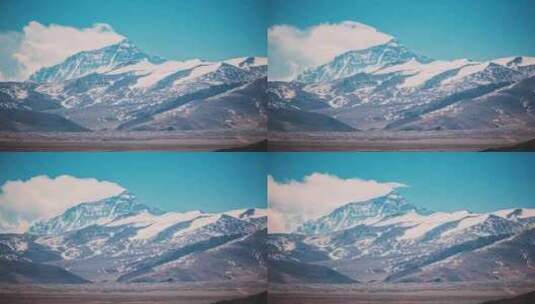 西藏珠穆朗玛峰壮观延时风景高清在线视频素材下载