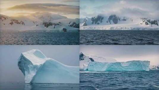 南极冰川冰天雪地冰山北极风光合集高清在线视频素材下载